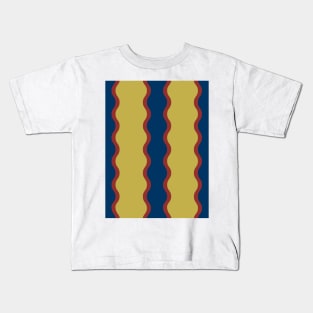 Red Blue Twists on Yellow Kids T-Shirt